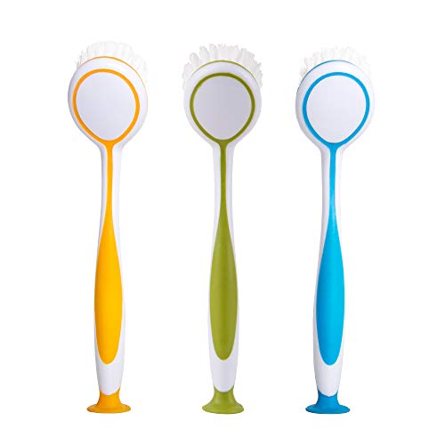 MR.SIGA Round Dish Brush, Size: Dia 5.5 x 25cm - Pack of 3
