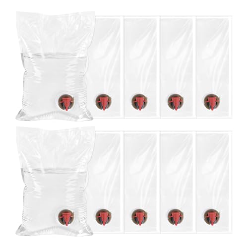 Bag in Box Beutel Saftbeutel 3L mit Zapfhahn 10 Stück Faltbarer für Camping Festival Käse Kaffee Joghurt Fruchtsaft Gemüsesaft Apfelsaft Gin Wein Andere Flüssigkeiten (10 Größe: 3 Liter)