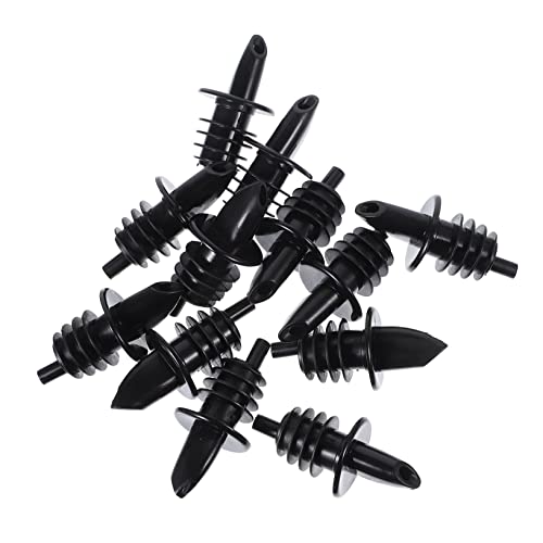 CIYODO 12 Pcs Wine Pourer Spout Bottle Pourer for Bar Beverage Dispenser Drinks Dispenser Cocktail Pourers Wine Dispenser Dispenser Drink Dispenser Vinegar Abs Black