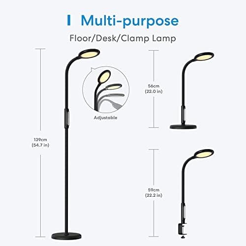 meross Smart Floor Lamp, 12W Gooseneck LED Standing Lamp WiFi Lamp Dimmable Tunable White, Remote Voice Control Compatible with Apple Homekit Alexa Google Assistant SmartThings