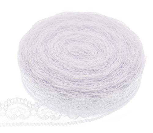 Atrbb 25 Yards White Lace Trim Roll Patterns Lace Ribbon For Sewing Making,Gift Wrapping And Bridal Wedding Decorations (Style 1) #TOP29