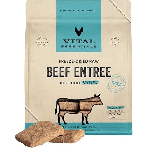 Vital Essentials Freeze Dried Raw Dog Food, Beef Patties Entree, 30 oz Cover