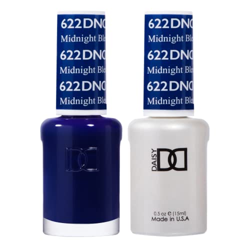 DND Gel Polish Set, Blue Collection, UV/LED Gel Polish and Air Dry Nail Lacquer, Matching Chip-Free Polish Duo, 622 Midnight, 0.5 Fl Oz