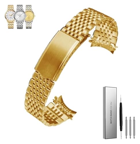 HIFRQVVC ステンレススチール腕時計ストラップ 腕時計ストラップ ステンレススチール腕時計ストラップ カーブエンド メンズステンレススチール腕時計ストラップ 18mm 19mm 20mm 交換用薄型時計バンド, 18mm, アゲート