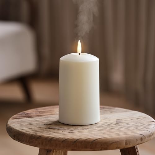 Lights4fun TruGlow Air® Portable LED Pillar Candle Essential Oil Diffuser, Remote Control & Timer – USB Rechargeable Diffuser for Christmas, Birthdays, Wellness Gifts & Home Décor