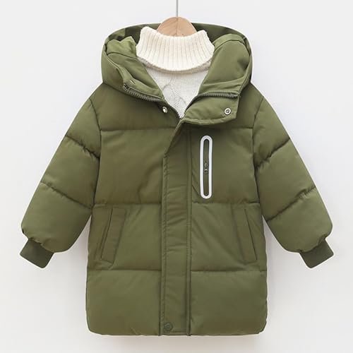 Boys Girls Long Puffer Jacket Down Hooded Winter Coats Kids Padded Warm Windbreaker Overcoat with Hood 4-14 Years4