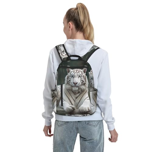 Sac à dos imprimé Tiger03 blanc et noir taille unique - 7