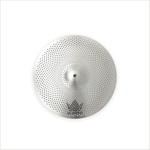 ULUOBO 12 inch Splash Cymbal, Low Volume Small Quiet Silent Cymbal for Pratice (Silver)