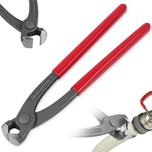 9 Inch Ear Clamp Pliers, Hose Clamp Pliers, Carbon Steel Nail Puller Pliers with Ergonomic Grip, Hose Removal Tool for Pipe Fuel Lines Maintenance, High Hardness