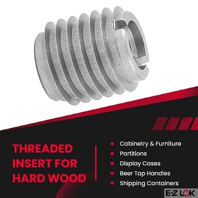 E-Z Lok 400-4-CR 400-4 Threaded Insert, Stainless Steel, 0.500 L, Knife Thread, 1/4-20 Internal Threads, 0.625, 18-8 Stainless Steel (Pack of 10)