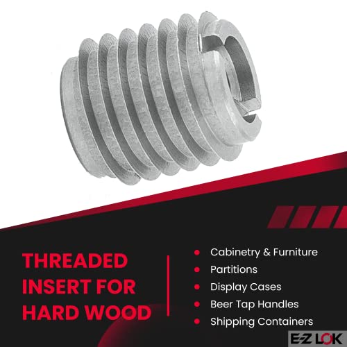 Image of E-Z Lok 400-4-CR 400-4 Threaded Insert, Stainless Steel, 0.500 inch L, Knife Thread, 1 /4 inch-20 Internal Threads, 0.625 inch, 18-8 Stainless Steel (Pack of 10)