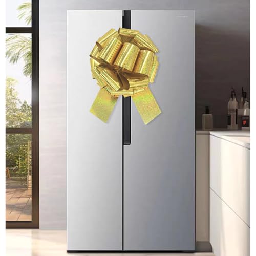 Image of 1Pcs 14 Inch Giant Large Pull Bow Big Bow,Great Gift Bows for appliances,Bikes,Table Decorations and Party Events (Metallic Gold)