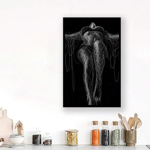 Art mural féminin moderne grand format déco salon chic 60x90 - 3