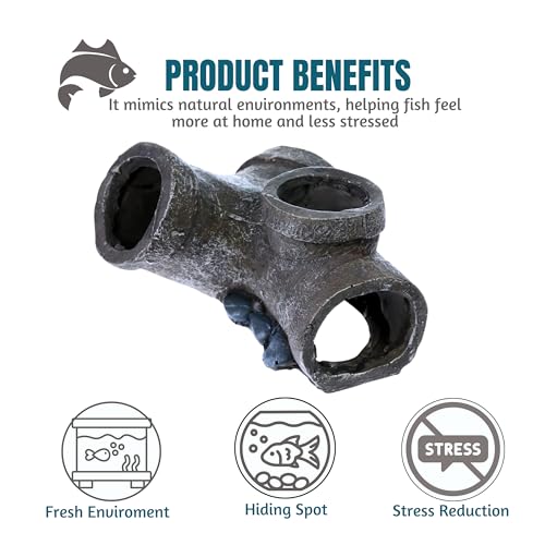 Image of Foodie Puppies Aquarium Resin Decor Thematic Ornaments Sewer Tube - 19 Cm, Unique Hideaway Natural Looking Landscape for Fish Tank Accessories, Pond and Turtle House | Freshwater and Saltwater