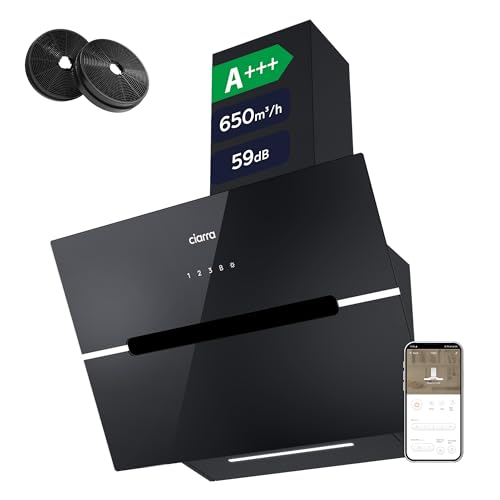CIARRA CBCB6736F A+++ Dunstabzugshaube 60cm Umluft Kopffreie Schräghaube...