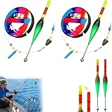 2 Ensemble De Ligne De Pêche Automatique   100m Pré Noué avec Flotteur À Changement De Couleur | Haute Sensibilité pour Pêche en Eau Douce Et Salée, Idéal pour Débutants Et Experts