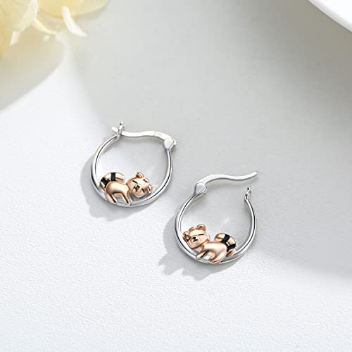 925 Sterling Silver Small Hoop Earrings for Sensitive Ears Cute Animal Jewelry Gifts for Women Daughter3