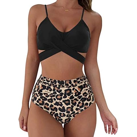 RXRXCOCO Women Wrap Bikini Set Push Up High Waisted 2 Piece Swimsuits Plus Size Swimwear Cover