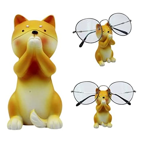 Amamcy Cute Dog Glasses Sunglasses Holder Stand for Desk Eyeglasses Display Stand Cute Animal Decoration Glasses Accessories, Shiba Inu, One size Cover