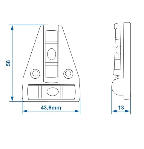 Set: Magnetische T-Wasserwaage Kreuzwasserwaage mit Magnet Mini Wasserwaage Pyramide geeignet für Camping, Wohnwagen, Wohnmobil und Caravan magnetisch (1)