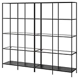 Combinación de almacenamiento Vittsjö, 200 x 36 x 175 cm, negro-marrón/cristal