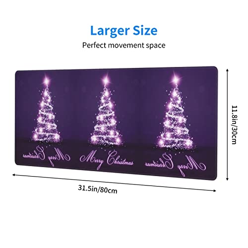 Tapis de souris imperméable violet grand format anti-effilochage et base caoutchouc - 2