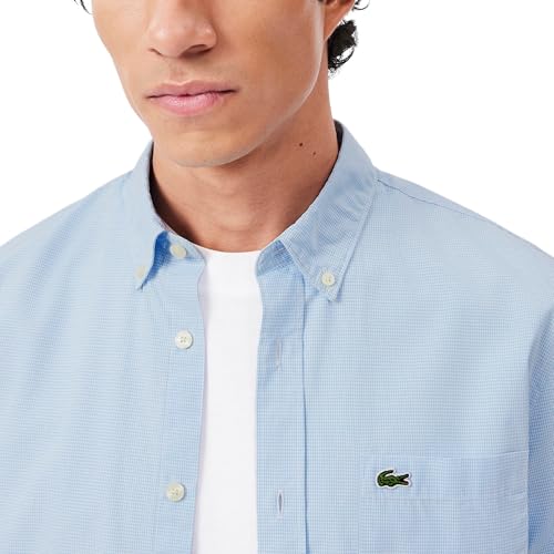 Lacoste Men's Short Sleeve Regular Fit Gingham Button Down Shirt2
