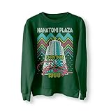 Sudadera navideña fea de la fiesta de Nakatomi Plaza 1988, suéter feo, sudadera navideña, divertida sudadera de Navidad de los 80 con temática de película de Die Bruce, verde oscuro, L