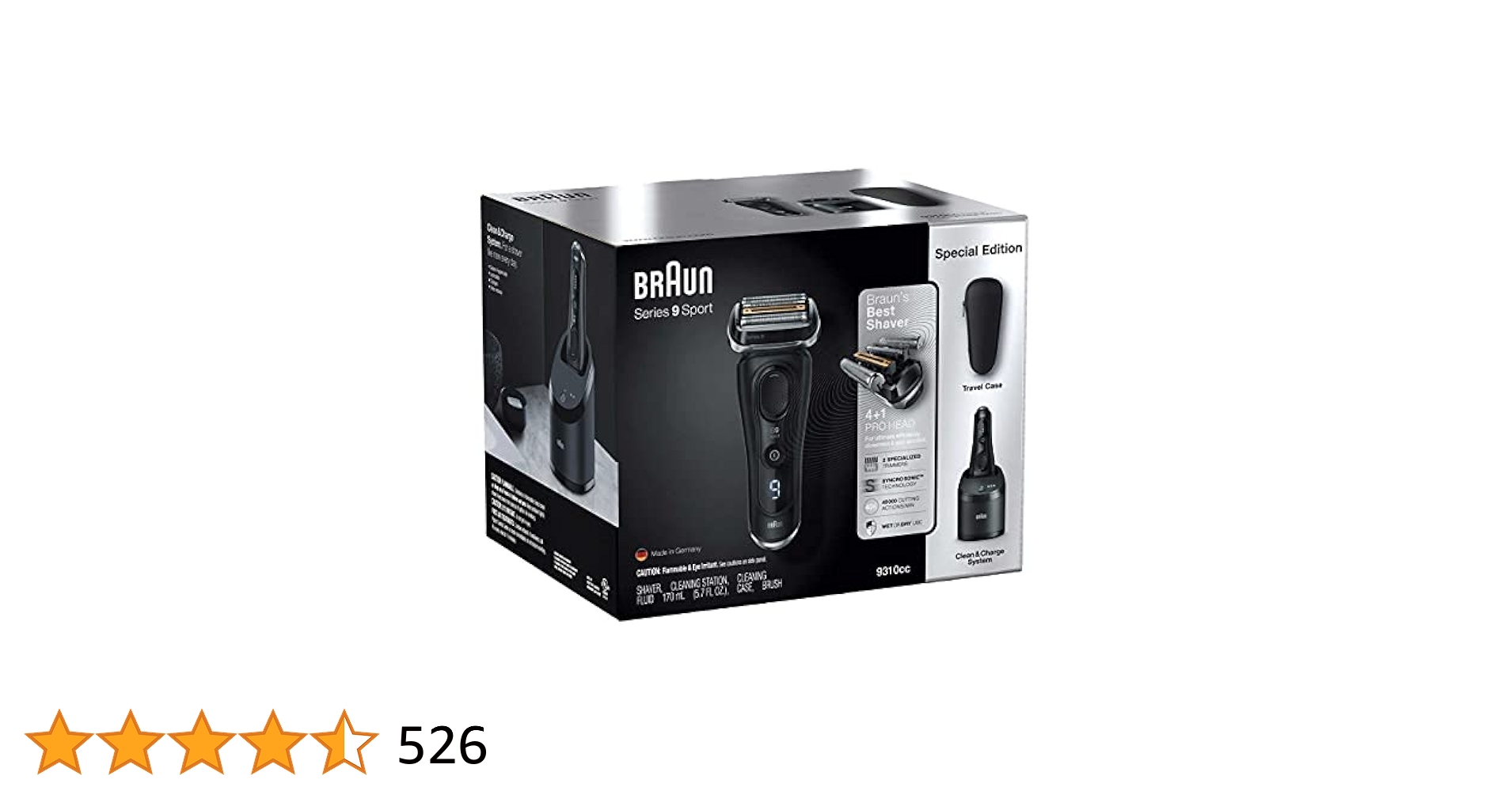 Amazon.com: Braun Series 9 Sport Shaver with Clean and