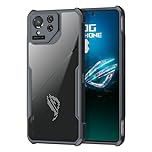 GIOPUEY Case Compatible with Asus ROG Phone 8 Pro, Hard PC + Soft TPU Cover, High Transparency, Clear Phone Case, Airbag Anti-Drop, No Yellowing - black