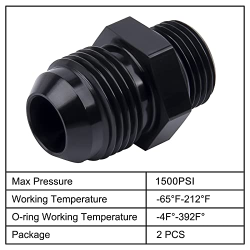 Image of EVIL ENERGY 12AN Flare to 10AN ORB Male Fuel Rail Adapter Fitting Black 2Pcs