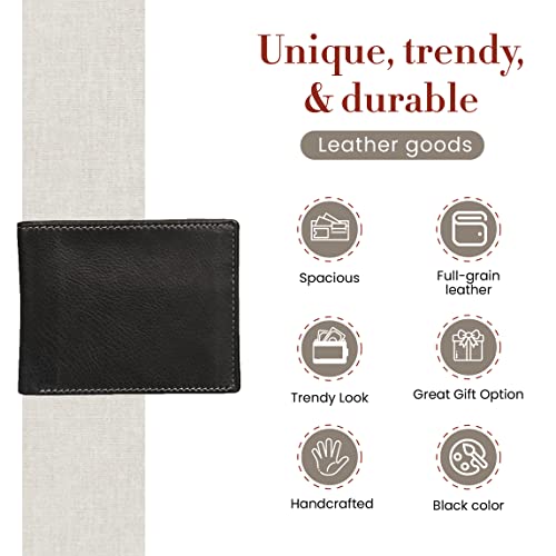 Style N Craft Men's Bifold Wallet, Black, Dimensions (Closed) : 4-1/2"W X 3-1/2"H X 3/8" D4