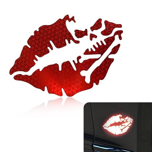 1 x Autocollant pour casque de moto, lèvres, autocollant réfléchissant, autocollants personnalisés pour pare-chocs, compatible avec voitures, motos,...