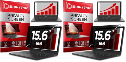 Image of SightPro 15.6 Inch 16:9 Laptop Privacy Screen Filter - Computer Monitor Privacy Shield and Anti-Glare Protector (Pack of 2)