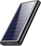 QTshine Power Bank Solare 26800mAh, USB C Caricatore Solare Portatile PD 3,0A Ricarica Rapida Batteria Esterna Caricabatterie 3 Uscite con Luci 4 LED Rapida per Smartphone, Tablet, Campeggio Ecc