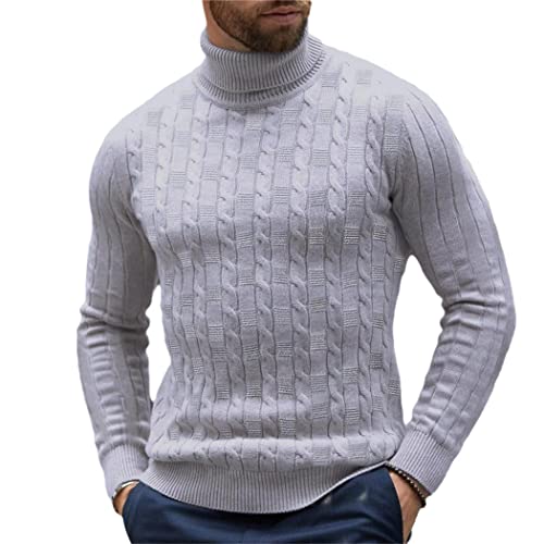 Pull à col roulé noir tricoté homme M de qualité supérieure