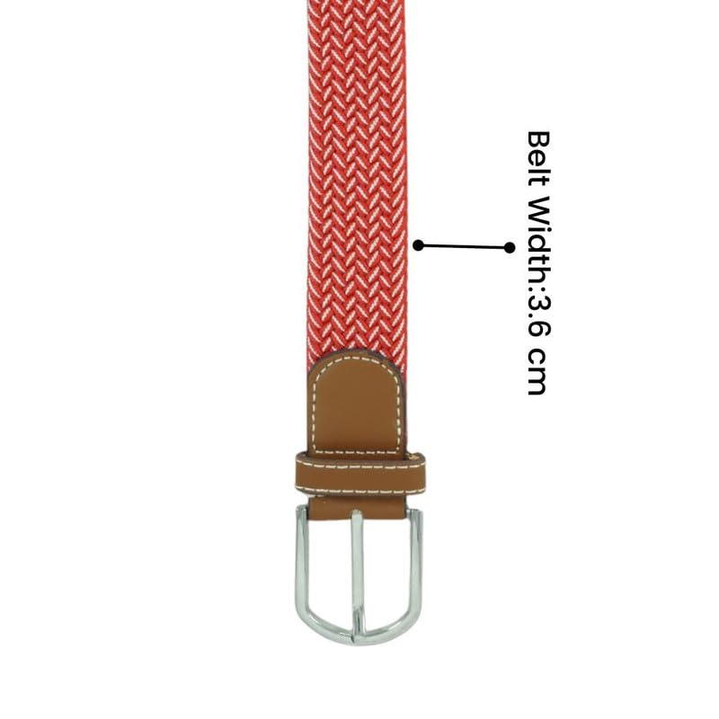 Image of The Tie Hub Unisex Stretchable Woven Fabric Belt | Adjustable, Hole-Free Design | Fits Up to 40 Inches Waist | Perfect for Casual & Formal Wear