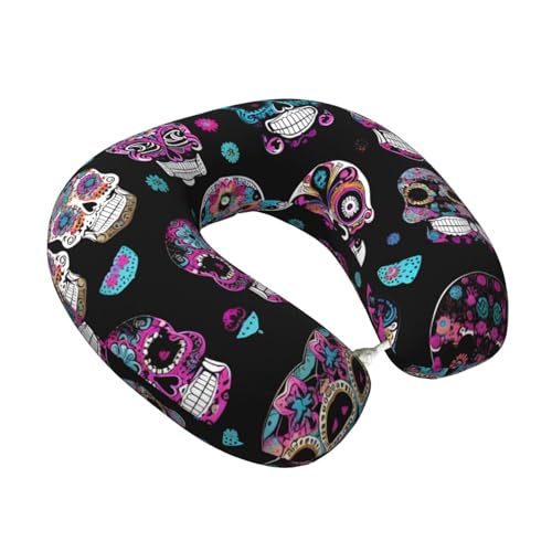 Almohada de Viaje con Estampado de Calaveras miniatura 2