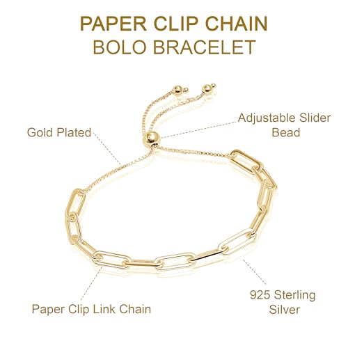 LeCalla Sterling Silver Solid Italian Paperclip Chain Bracelet | Diamond-Cut Women's Bracelet3