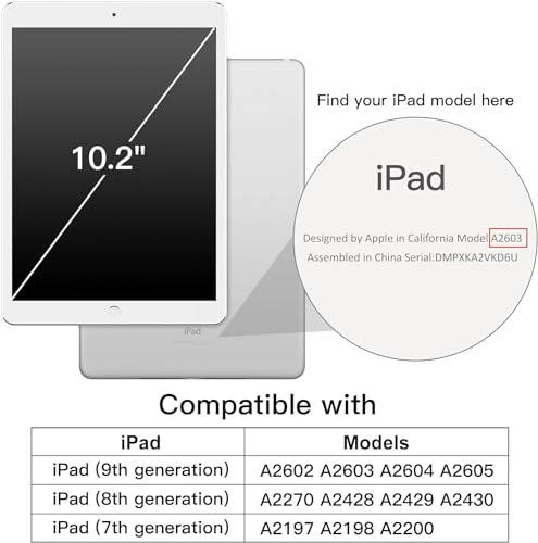 JETech Matte Case for iPad 9/8/7 (10.2-Inch, 2021/2020/2019 Model, 9th/8th/7th Generation) with Pencil Holder, Frosted Translucent Back Slim Stand Protective Tablet Cover (Beige) by JETech - Image 2