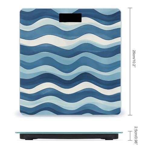 Báscula digital de baño con pantalla LED y plataforma de vidrio templado miniatura 2