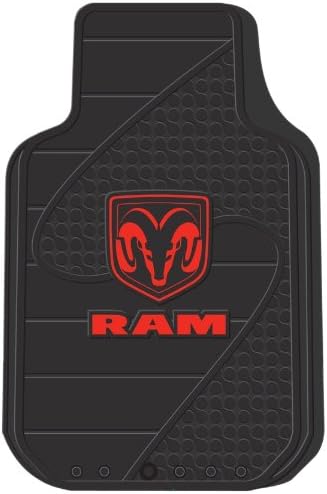 Plasticolor 001383R01 Dodge Logo Factory Universal Fit Car Truck SUV Front Floor Mats Pair,Black w/Red Ram Logo