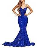 TVUYET Dazzling Sequin Design: Sparkle and shine like a star in this stunning prom dresses 2024, featuring a head-turning sequin design that will make you the belle of the ball. Mermaid Style with Train: Show off your curves in this figure-hugging me...