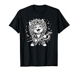 Cat Kitten 80s Glam Hair Metal Rockstar tocando guitarra eléctrica diseño gráfico, ropa divertida para guitarrista metalero, músico, amante de los gatos, mujeres, hombres, adolescentes, adolescentes, niñas, niños en una banda de rock o metal que aman los gatos y la música heavy metal.