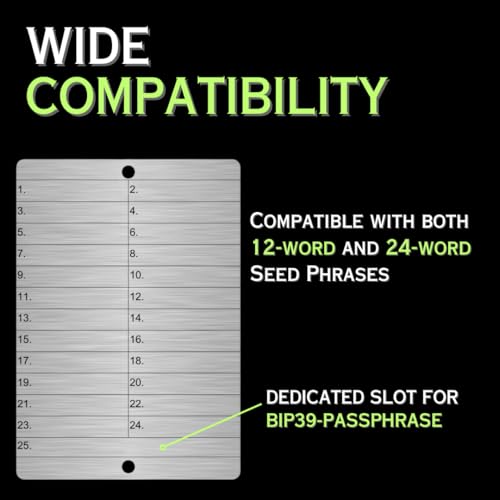 Image of Crypto Seed Phrase Backup /Storage Plates | Includes a Set of 2 Stainless-Steel Plates, Engraving Pen with 2 Extra Tips, 2 Sets of Rivets, and 4 Tamper Proof Stickers