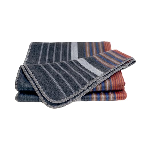 Image of QISU Alpaca Wool Blanket Throw | Large, Beautiful, Warm, Variegated | 85 x 65 inches | Ultra-Soft, Hypoallergenic and Breathable | Non-Itchy or Scratchy Fabric (Grey Autumns)