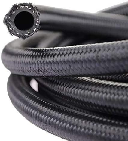 10FT 6AN Braided Fuel Line Hose -6AN Nylon Braided for 3/8" Tube Size