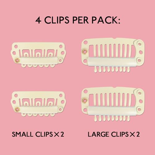 WENNALIFE 4 Blonde Replacement Clips for Hair Extensions Wire Hair Extensions Stainless Steel Clips, Blonde Clips - Image 3