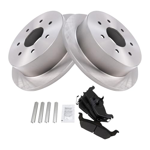 Image of TRQ Rear Brake Pad and Rotor Set Semi Metallic Rotors Compatible with 2004 Ford F-150