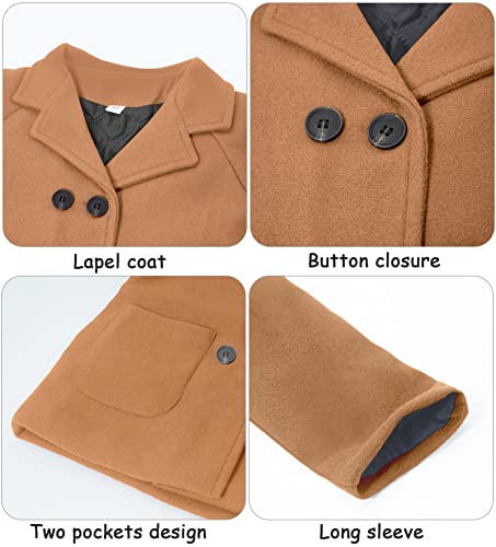 Aivtalk Toddler Boy Double Breasted Dress Coat Classic Wool Blend Warm Peacoat for Kids Button Down Trench Coat2